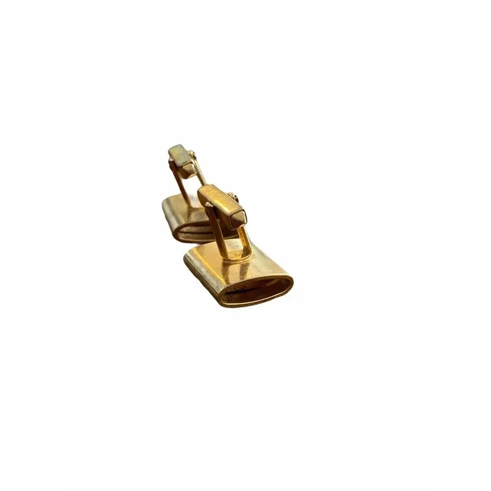 Vintage Goldtone Cufflinks Men's Jewelry Rectangular Lever Back